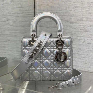 Dior metallic silver Cannage lambskin Bag product photo