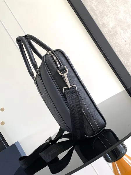 Dior Lingot Briefcase in black grained calfskin leather product view 9