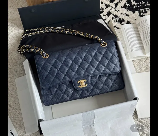 Chanel classic flap navy blue Bag product photo
