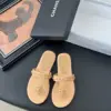 Chanel Women Beige Sandals — Chain-Detail T-Strap product view 1