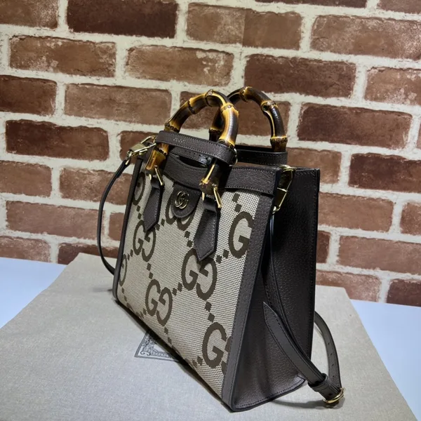 Gucci Diana Jumbo GG Tote Bag Small Camel/Ebony product view 2