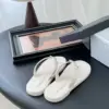 Chanel Women White Leather Thong Sandals product view 3