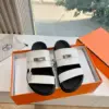 Hermès Women White Leather Straps Flat Sandals product view 1