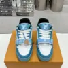 Louis Vuitton Women Sneakers — White and Turquoise Blue product view 1
