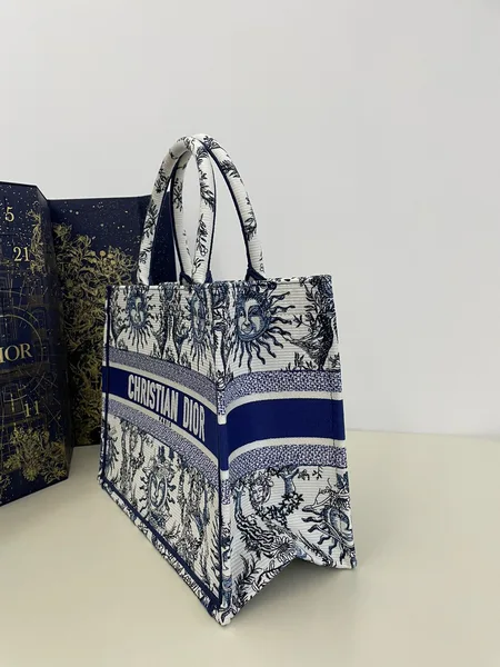 Dior Book Tote 36 cm — Blue and White Floral Pattern product view 2