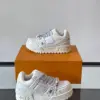 Louis Vuitton Men White Leather Sneakers With Black Splatter product view 4