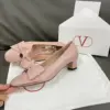 Valentino Women Pink Leather Bow Detail Flats product view 4