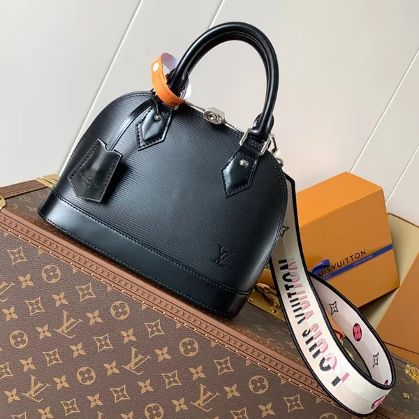 Louis Vuitton Alma BB Bag 23 In Black Grain Cowhide product photo