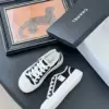 Chanel Women Black Canvas White Trim Sneakers product view 4