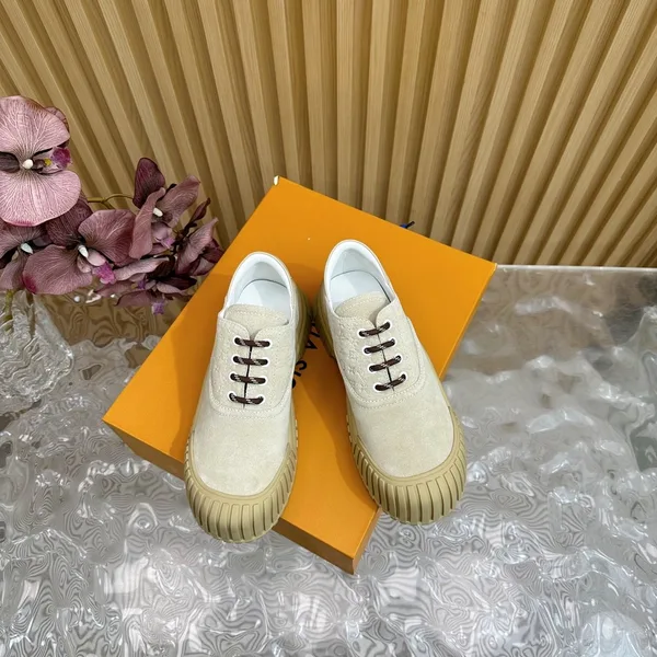 Louis Vuitton Women Beige Suede Casual Sneakers product view 5