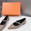 Hermès Women Beige Leather Pointed Strap Flats product view 5