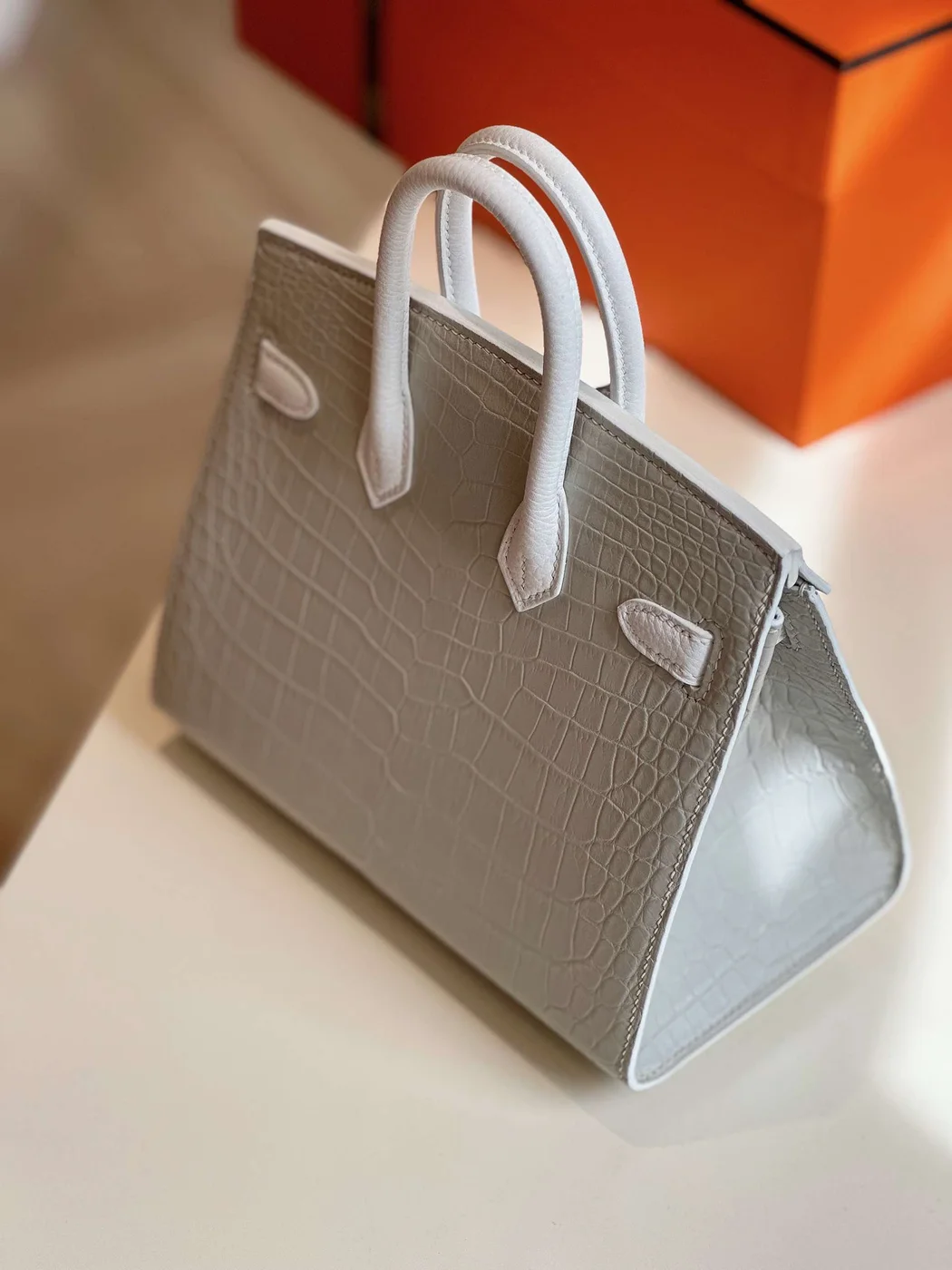Hermès Birkin 20 Sellier Faubourg House White Snow Palladium Hardware Bag product view 4