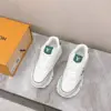 Louis Vuitton Women White Leather Green Accent Sneakers product view 4