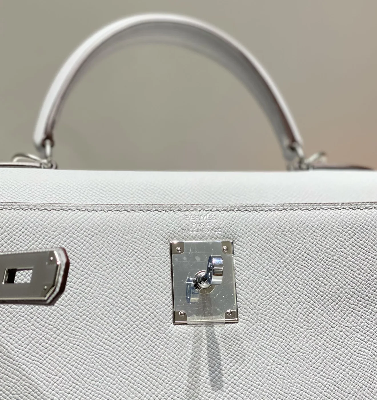 Hermès 28 Sellier in Bleu Glacier Epsom leather Bag product view 4