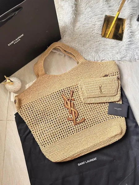 Saint Laurent Icare Maxi raffia tote bag product photo