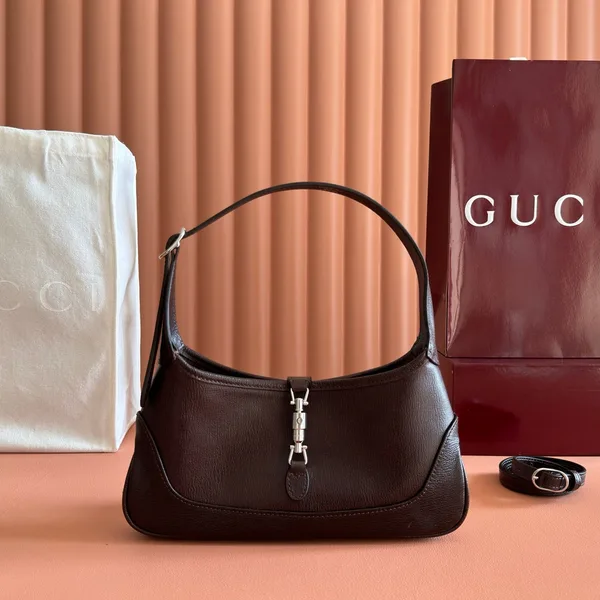 Gucci 26S Jackie Slim Shoulder Bag 27 In Dark Brown Calfskin product photo