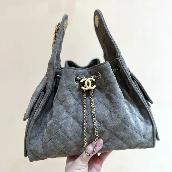Chanel 25 Handbag In Grey 30 Suede Gold Hardware product photo