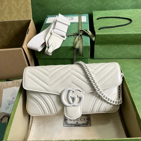 Gucci White Marmont Matelassé Shoulder Bag product photo