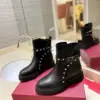 Valentino Women Black Leather Studded Boots product view 3