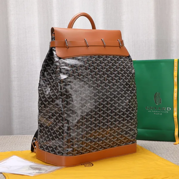 Goyard Black Goyardine & Brown Leather Steamer Bag product view 5