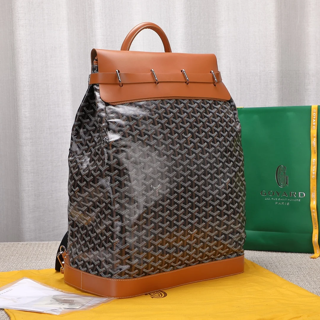 Goyard Black Goyardine & Brown Leather Steamer Bag product view 5
