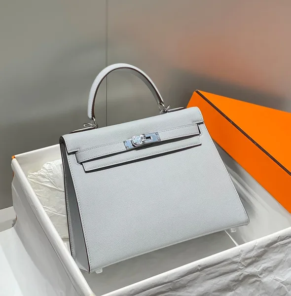 Hermès 28 Sellier in Bleu Glacier Epsom leather Bag product photo