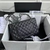 Chanel Classic Handbag Black With Silver Lock 25 cm product view 2