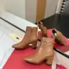 Valentino Women Brown Leather Ankle Boots — Heeled Chain-Cuff Style product view 6