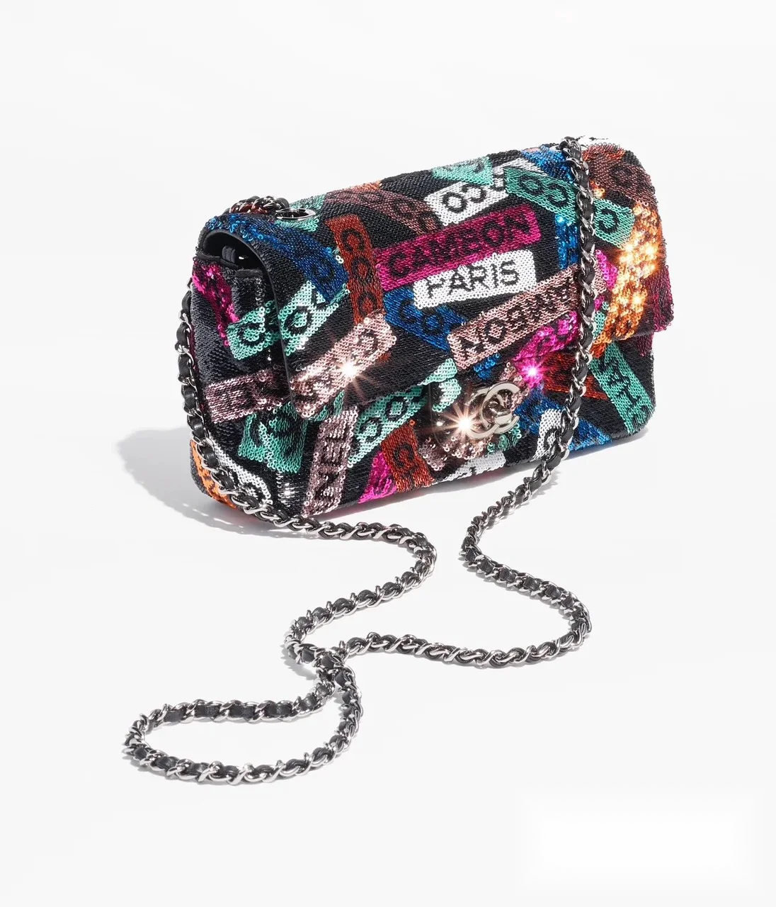 Chanel Mini Pastel Rainbow Sequin Handbag 20x14x7cm product view 2