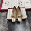 Valentino Women Gold Leather Embellished Flats product view 1