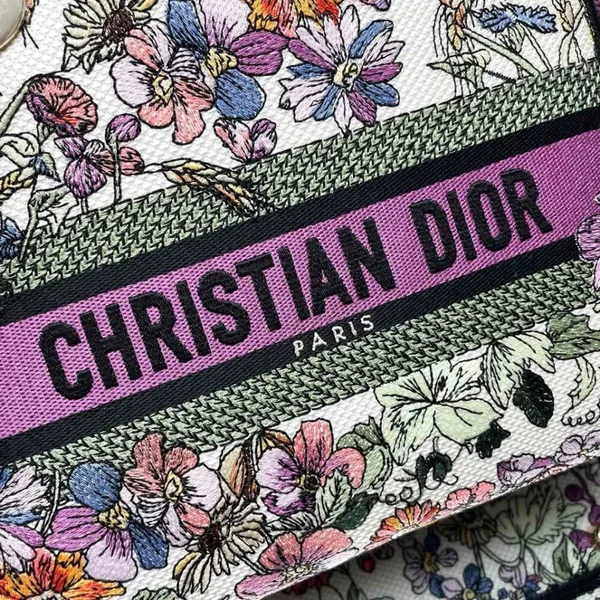 Dior Medium Dioriviera Lady D-Lite Bag — Multicolor with Pink Band product view 5