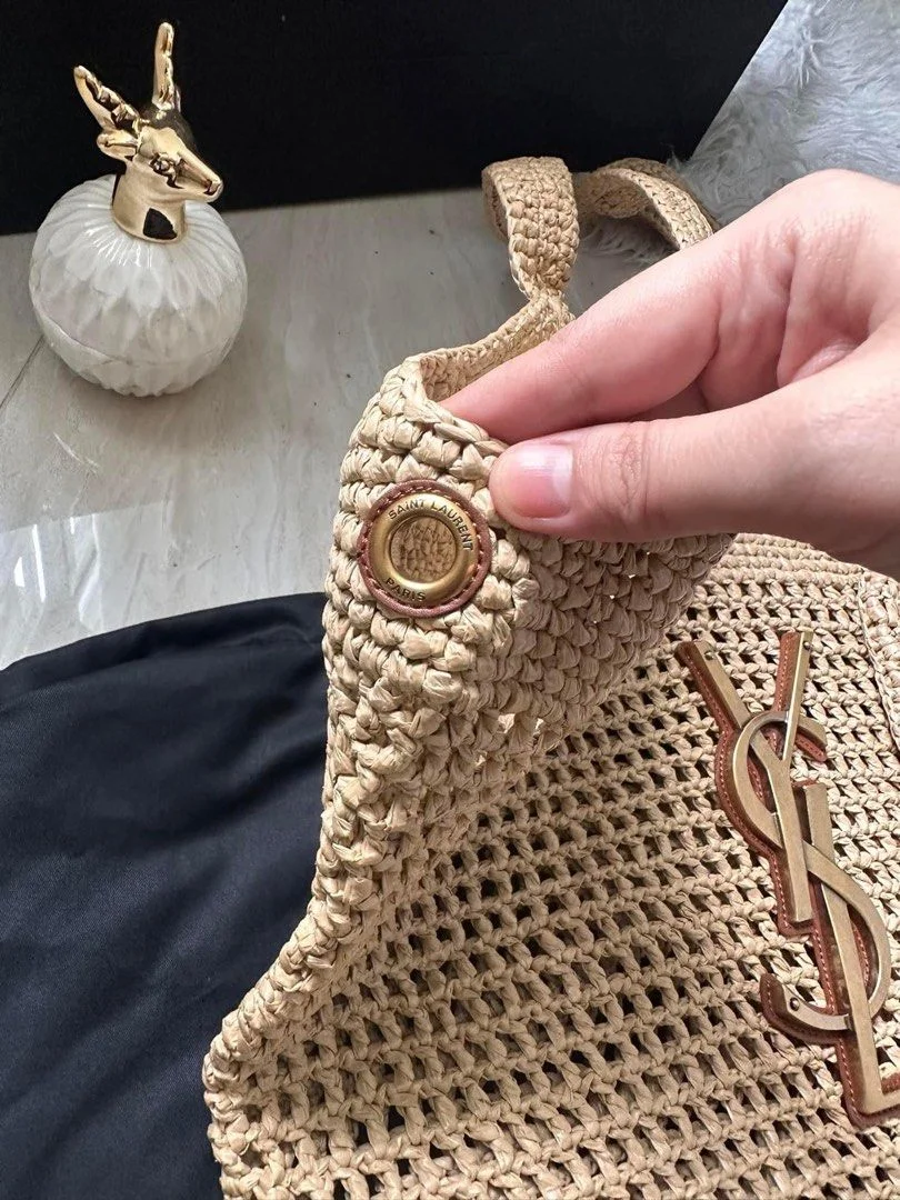 Saint Laurent Icare Maxi raffia tote bag product view 5