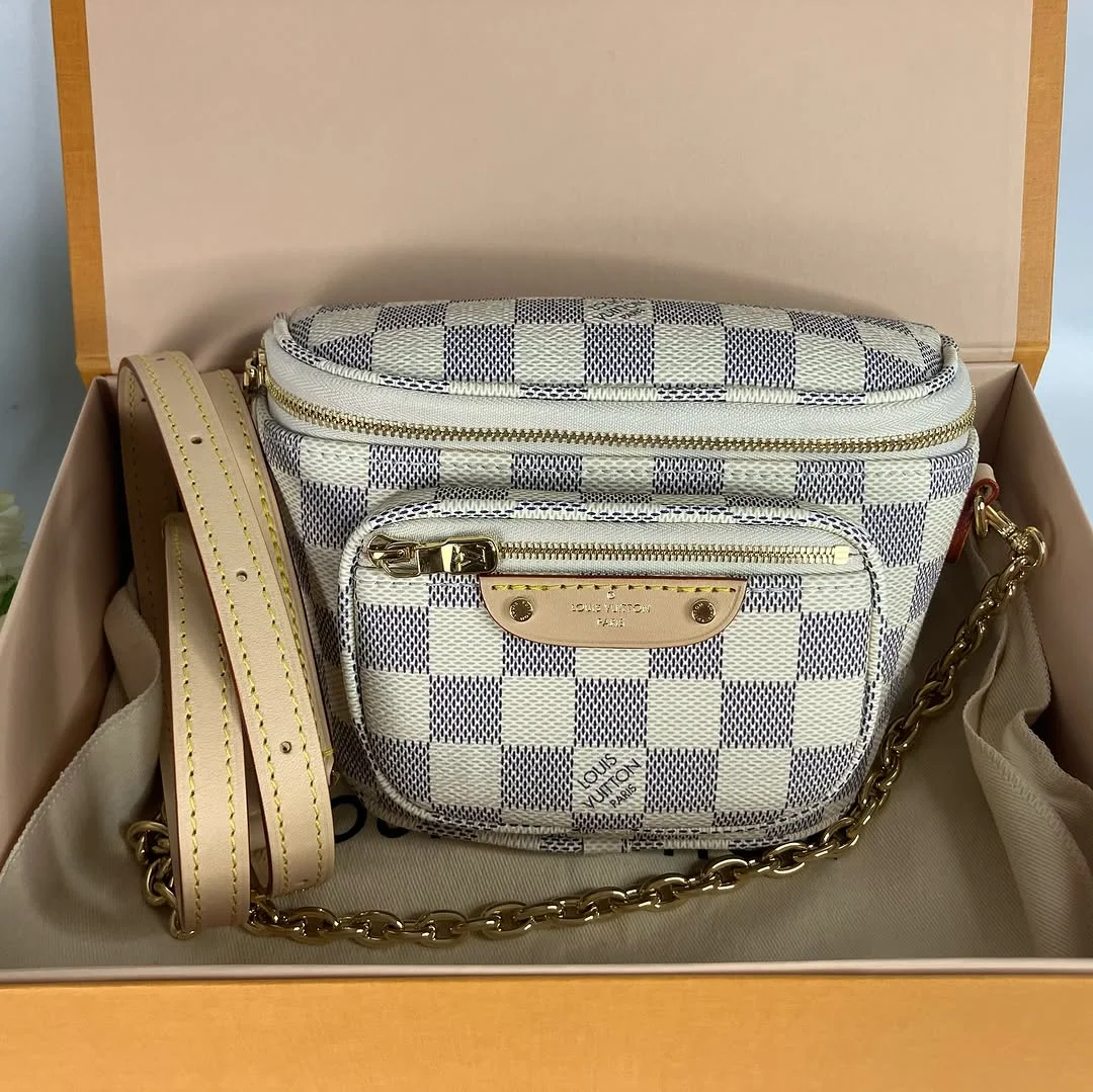 Louis Vuitton Mini Bumbag — Cream and Gray Checkered Pattern product view 1