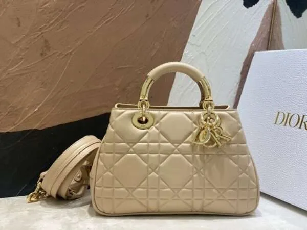 Dior Lady Woman’s Handbags Beige Smooth Leather 24x18cm product photo