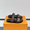 Louis Vuitton Men Brown Leather Logo Print Sandals product view 1