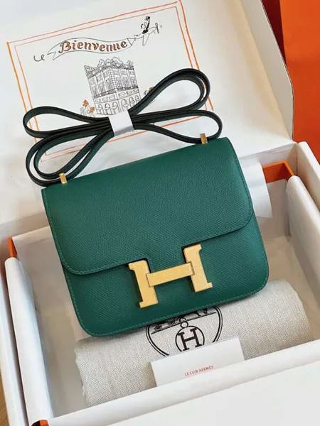 Hermès Constance Bag Epsom Gold Handbags Green 19 cm product photo