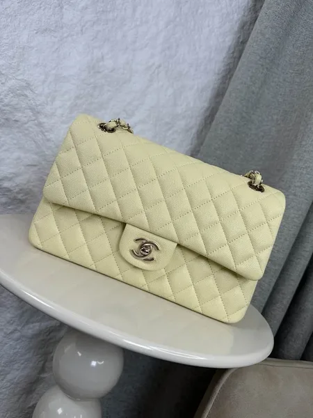 Chanel Classic Flap Light Yellow Medium 25 Bag product photo