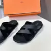 Hermès Women Black Leather Suede Sandals product view 4
