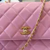 Chanel Coco Mini Handbags Pink With Lock Gold 22x21cm product view 7