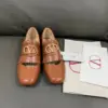 Valentino Women Brown Leather Loafers product view 1