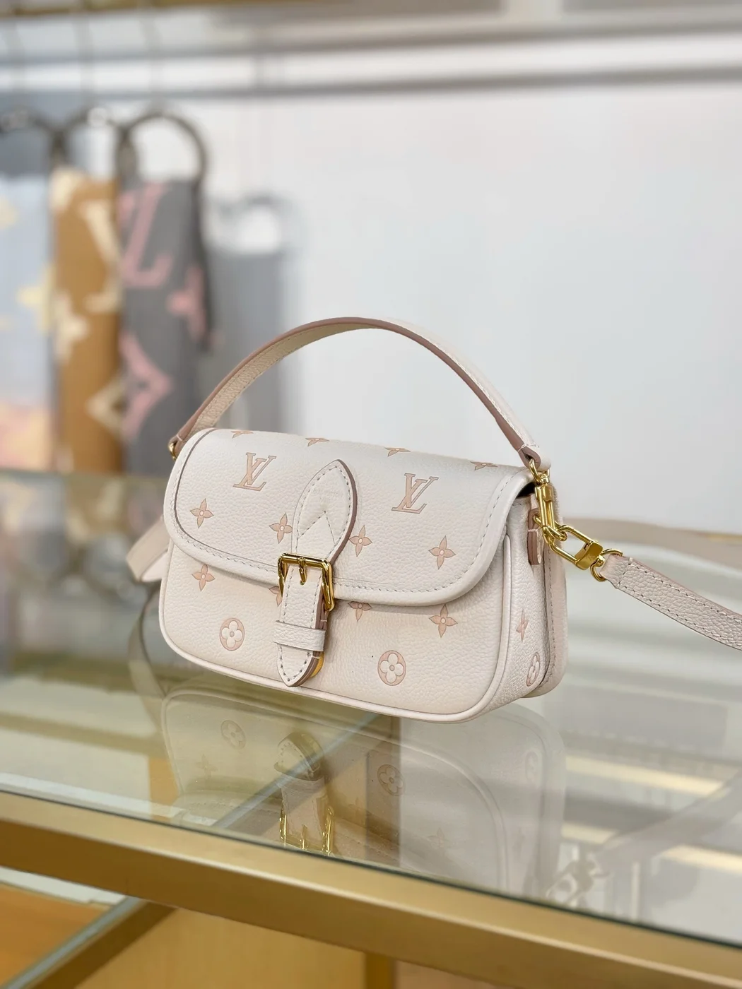 Louis Vuitton Nano Diane bag in cream Monogram Empreinte product view 2