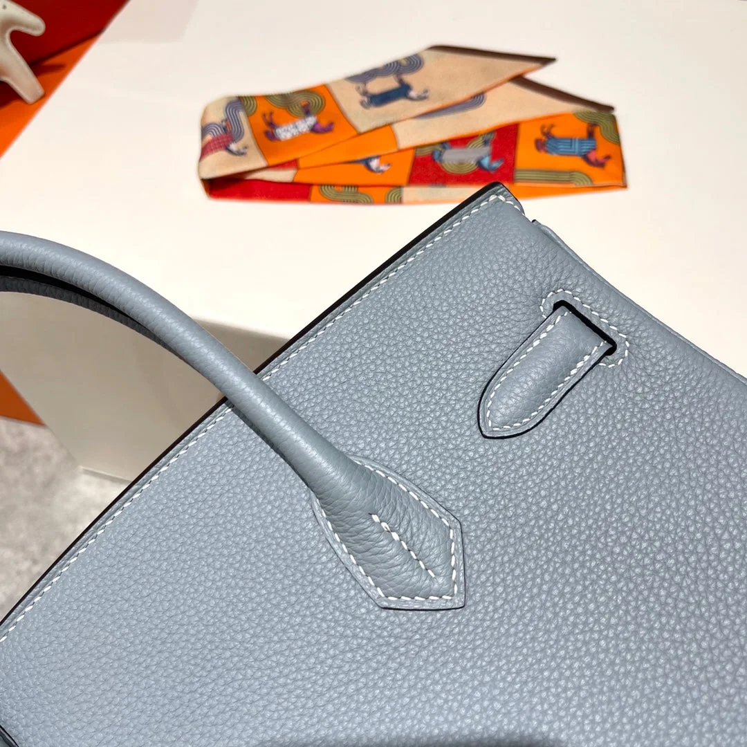 Hermès Birkin 30 cm Cloud Blue Togo Leather Silver Hardware Bag product view 4