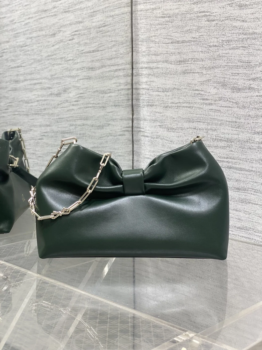 Dior Bow Bag Small Dark Green product view 3