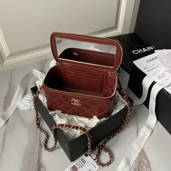 Chanel 22B Small Quilted Top-Handle Flap Bag — Burgundy product view 5