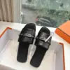 Hermès Women Black Leather Slide Sandals product view 5