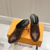 Louis Vuitton Women Brown Leather Mules — Plain Slip-On Style product view 5