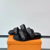 Louis Vuitton Men Black Canvas Double Strap Slides product view 3