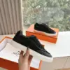 Hermès Women Black Suede Leather Sneakers product view 3