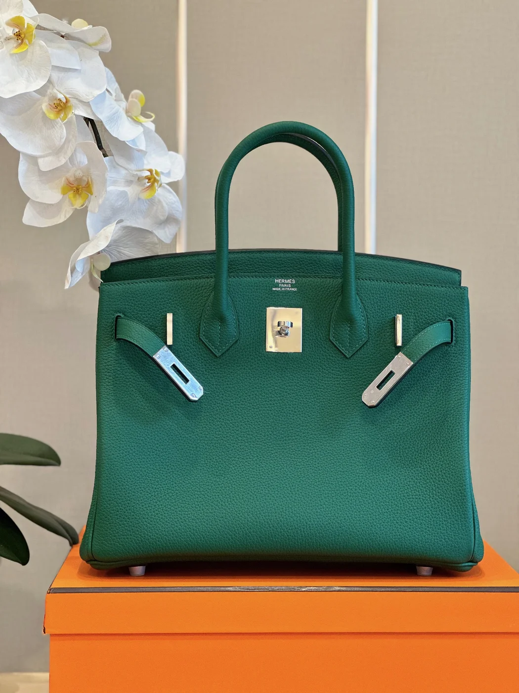 Hermès Birkin 30 Dark Green Palladium Hardware Bag product view 2