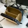 Chanel Vanity Case Black Yellow Box Form Handbags 19 cm product view 6